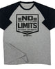 155. RAGLAN No Limits Funny Workout Gym T-Shirt for Men