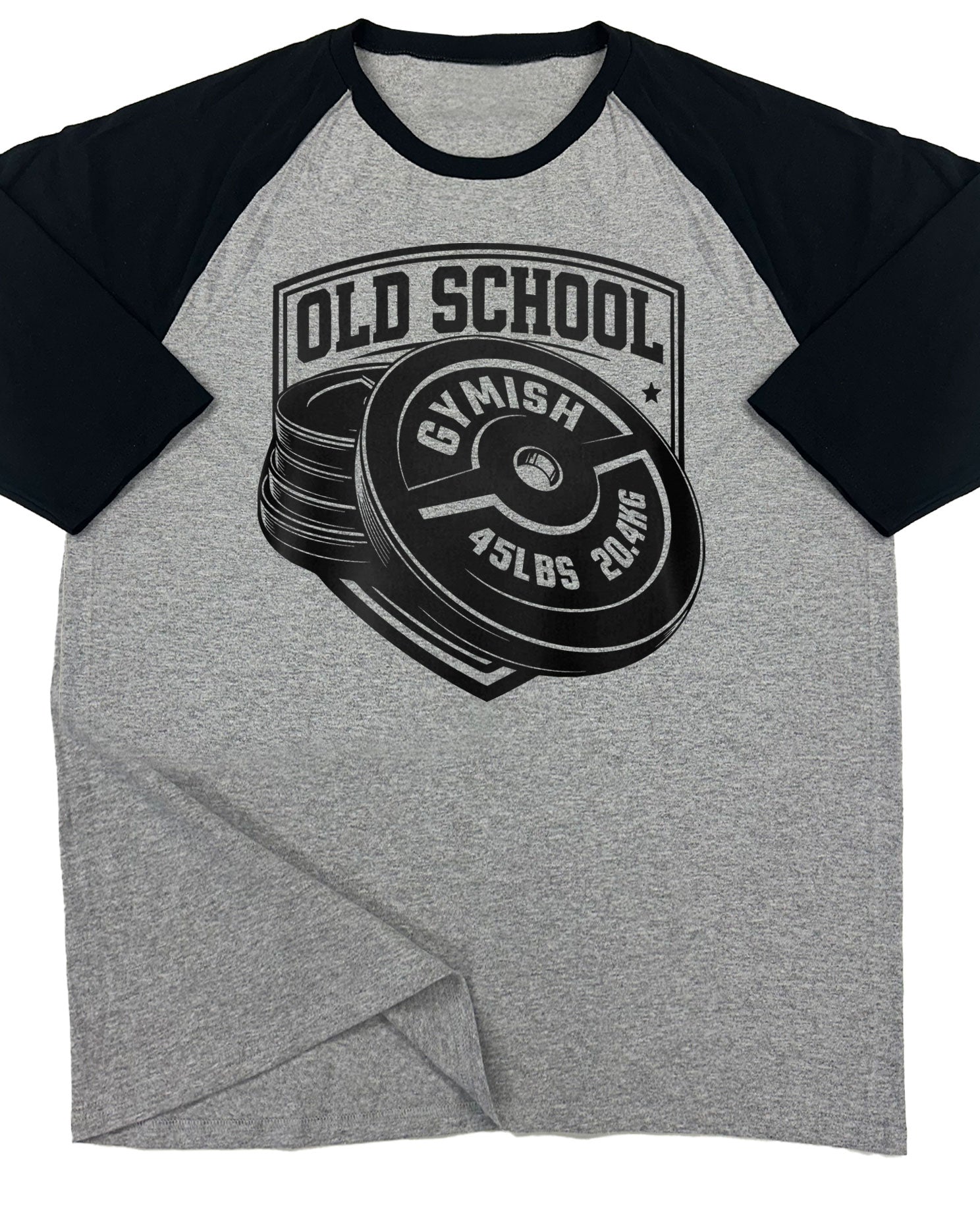 147. RAGLAN Old School Funny Workout Gym T-Shirt for Men T-Shirt Grey T-Shirt GYMISH LIFESTYLE