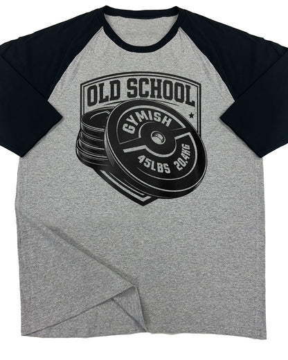 147. RAGLAN Old School Funny Workout Gym T-Shirt for Men T-Shirt Grey T-Shirt GYMISH LIFESTYLE