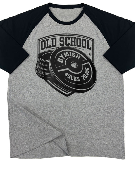 147. RAGLAN Old School Funny Workout Gym T-Shirt for Men T-Shirt Grey T-Shirt GYMISH LIFESTYLE