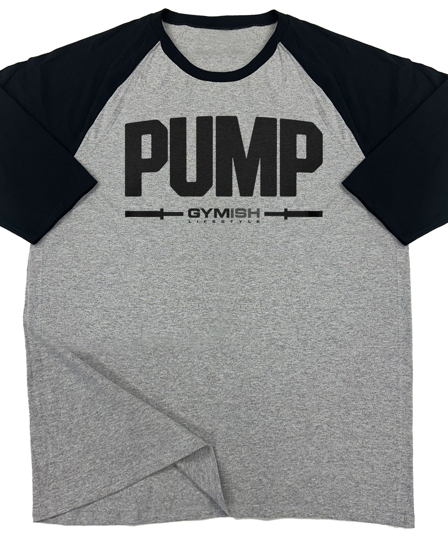 132. RAGLAN Pump Funny Workout Gym T-Shirt for Men T-Shirt Grey T-Shirt GYMISH LIFESTYLE