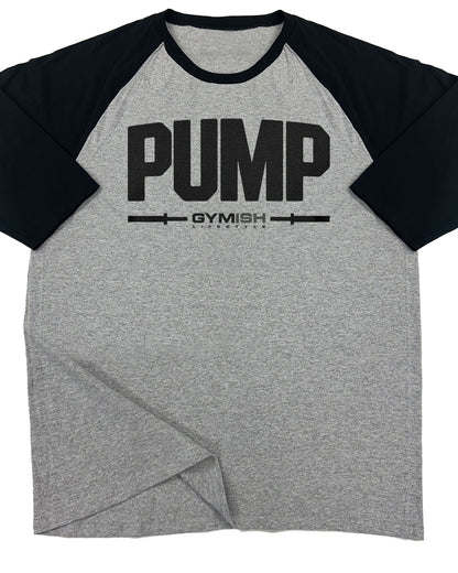 132. RAGLAN Pump Funny Workout Gym T-Shirt for Men T-Shirt Grey T-Shirt GYMISH LIFESTYLE