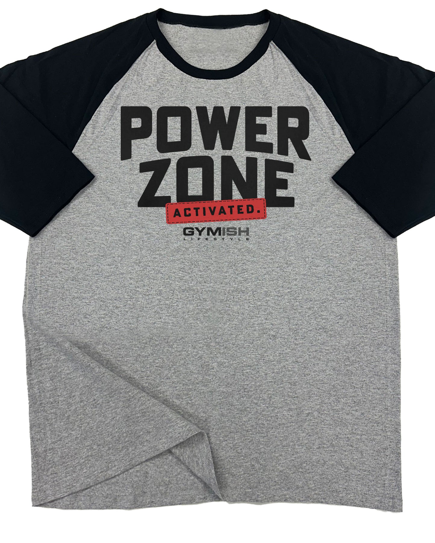 150. RAGLAN Activated Funny Workout Gym T-Shirt for Men T-Shirt Grey T-Shirt GYMISH LIFESTYLE