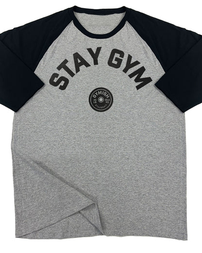 130. RAGLAN Stay Gym Funny Workout Gym T-Shirt for Men T-Shirt Grey T-Shirt GYMISH LIFESTYLE