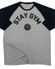 130. RAGLAN Stay Gym Funny Workout Gym T-Shirt for Men