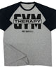 129. RAGLAN Gym Therapy V2 Funny Workout Gym T-Shirt for Men
