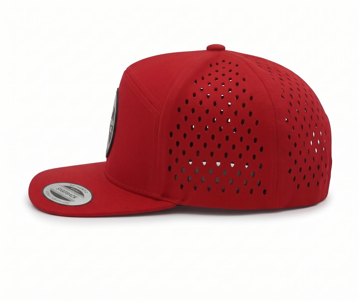 GYMISH Weightplate Gym Hat for Men, Weight Plate Patch Snapback, 6 Panel Laser Vented Workout Cap