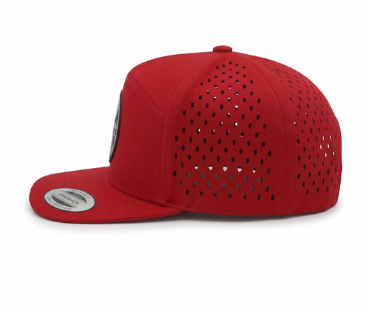 GYMISH Weightplate Gym Hat for Men, Weight Plate Patch Snapback, 6 Panel Laser Vented Workout Cap