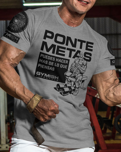 Ponte metas Puedes hacer mas De lo que piensas Workout Gym T-Shirt Funny Gym Shirt for Men Camiseta de gimnasio de entrenamiento