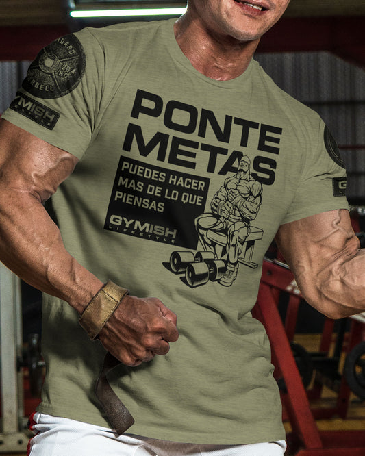 Ponte metas Puedes hacer mas De lo que piensas Workout Gym T-Shirt Funny Gym Shirt for Men Camiseta de gimnasio de entrenamiento T-Shirt GYMISH LIFESTYLE