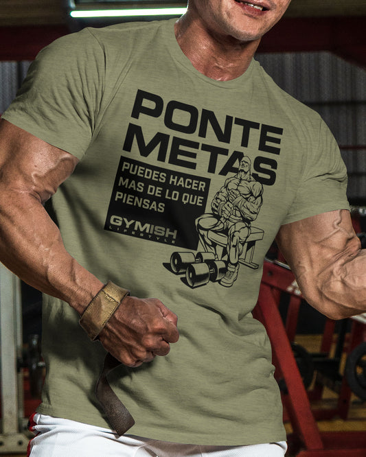 Ponte metas Puedes hacer mas De lo que piensas Workout Gym T-Shirt Funny Gym Shirt for Men Camiseta de gimnasio de entrenamiento