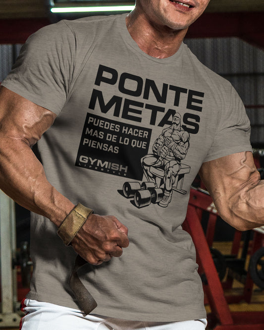 Ponte metas Puedes hacer mas De lo que piensas Workout Gym T-Shirt Funny Gym Shirt for Men Camiseta de gimnasio de entrenamiento T-Shirt GYMISH LIFESTYLE