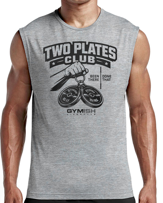 153. Two Plates Workout Funny Muscle Tank Top for Men T-Shirt GYMISH LIFESTYLE