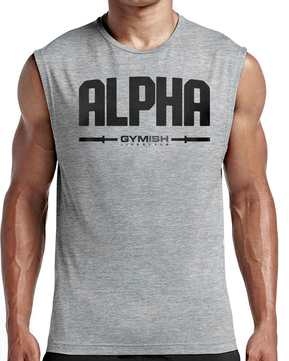 133. Alpha Workout Funny Muscle Tank Top for Men T-Shirt GYMISH LIFESTYLE