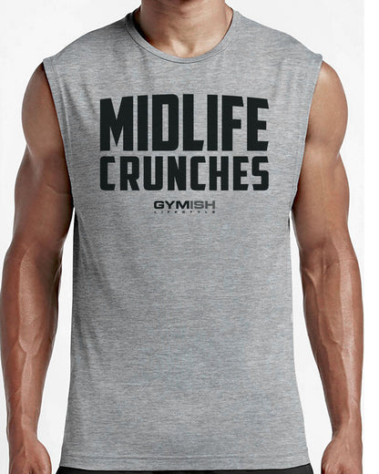 082. Midlife Crunches Workout Muscle Tank Top for Men