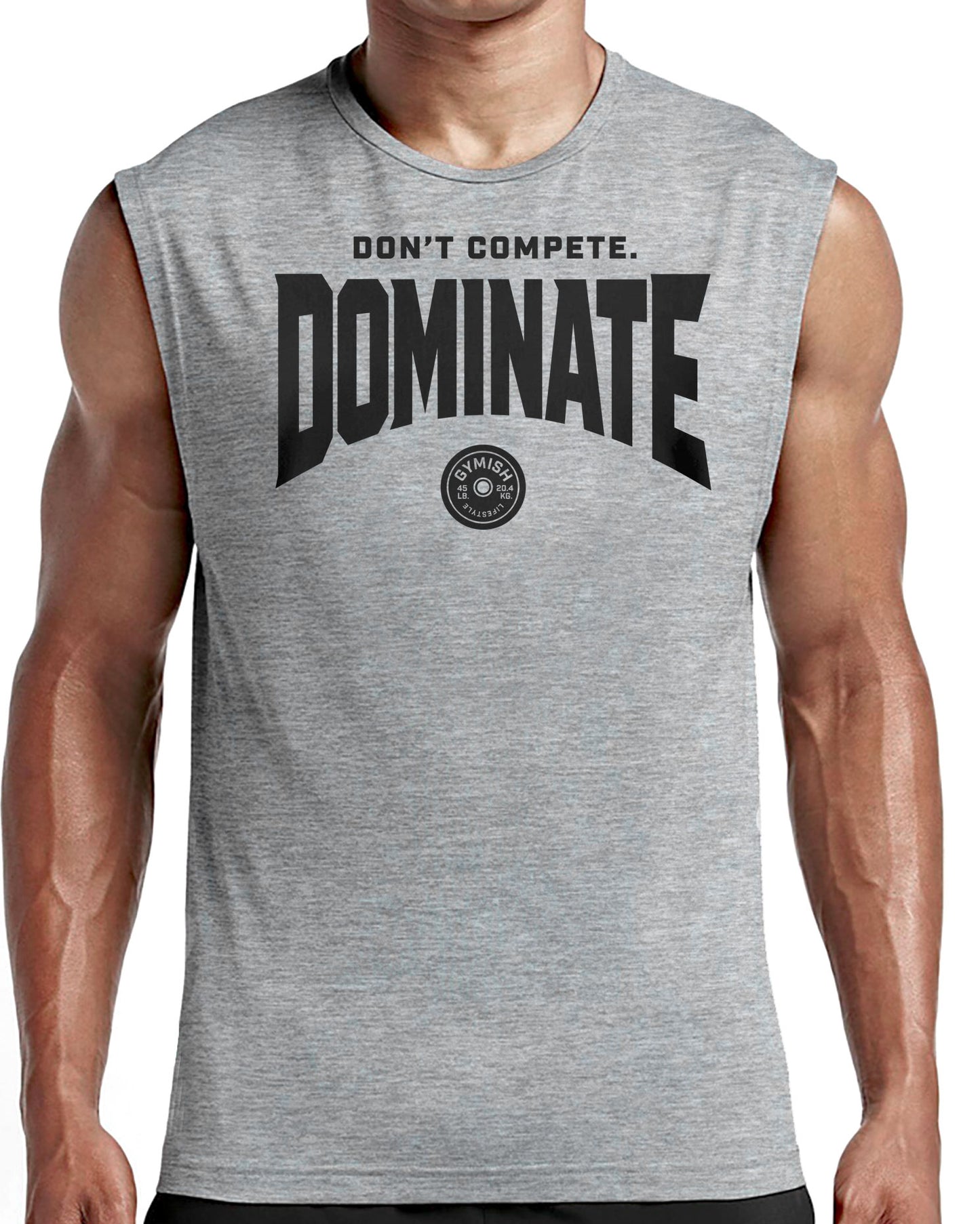 154. Dominate Workout Funny Muscle Tank Top for Men T-Shirt GYMISH LIFESTYLE