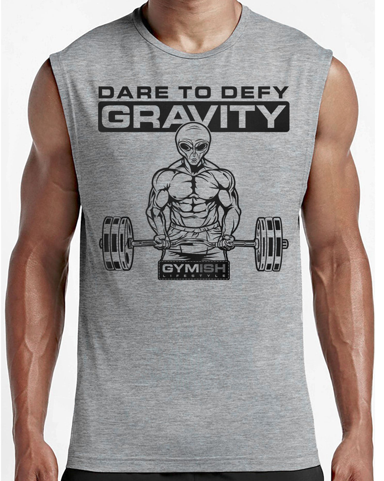 104a. Dare To Defy Gravity Workout Muscle Tank Top for Men T-Shirt GYMISH LIFESTYLE