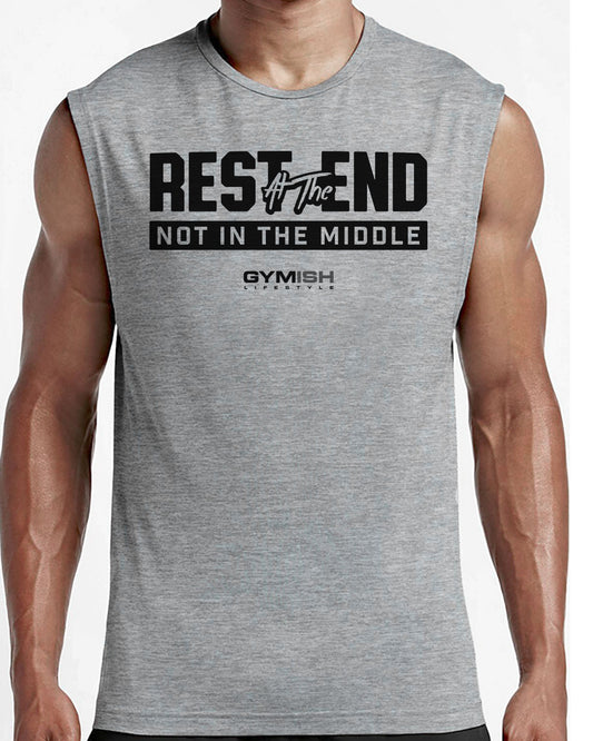 087. Rest At The End Funny Workout Muscle Tank Top for Men