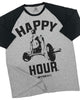 002. RAGLAN Happy Hour Workout Funny Gym T-Shirt for Men