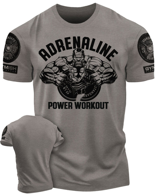 020. Adrenaline Workout T-Shirt - Gymish - - #Gym Shirts# - - #Workout T-Shirts#