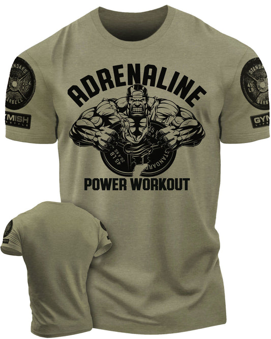 020. Adrenaline Workout T-Shirt - Gymish - - #Gym Shirts# - - #Workout T-Shirts#