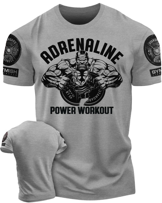 020. Adrenaline Workout T-Shirt - Gymish - - #Gym Shirts# - - #Workout T-Shirts#