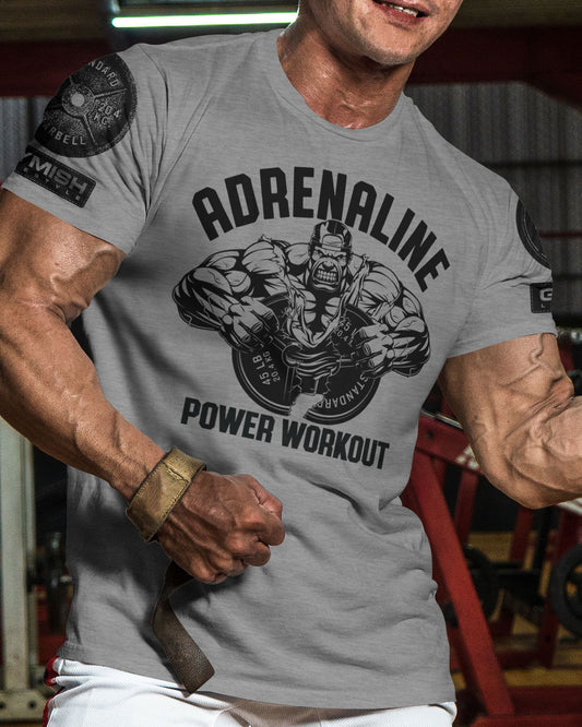 020. Adrenaline Workout T-Shirt - Gymish - - #Gym Shirts# - - #Workout T-Shirts#