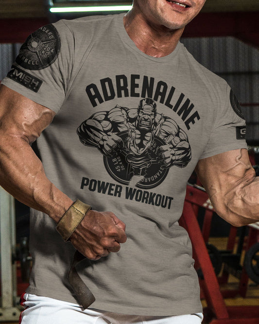 020. Adrenaline Workout T-Shirt - Gymish - - #Gym Shirts# - - #Workout T-Shirts#