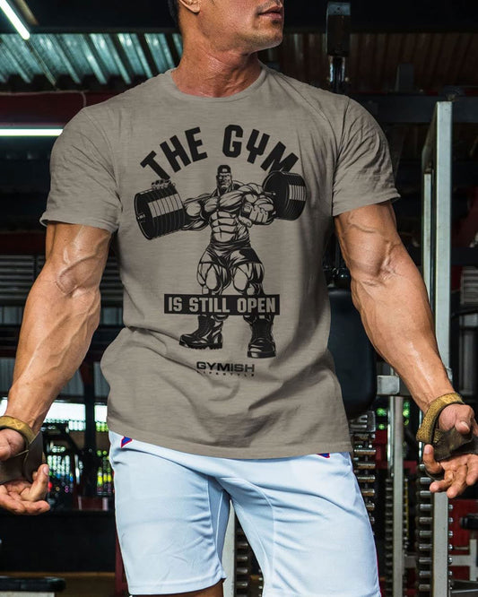 021. Gym is Still Open Workout T-Shirt - Gymish - - #Gym Shirts# - - #Workout T-Shirts#
