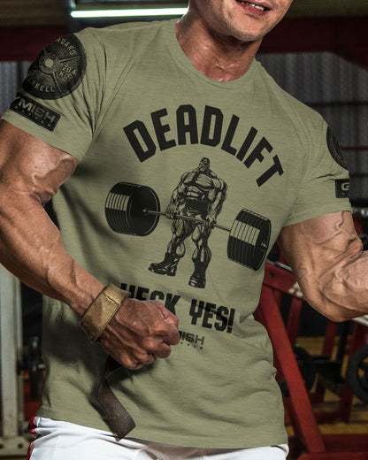 023. Deadlifts Heck Yes Workout T-Shirt - Gymish - - #Gym Shirts# - - #Workout T-Shirts#