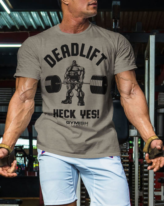 023. Deadlifts Heck Yes Workout T-Shirt - Gymish - - #Gym Shirts# - - #Workout T-Shirts#