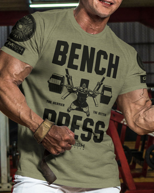025. Bench Press Workout T-Shirt - Gymish - - #Gym Shirts# - - #Workout T-Shirts#