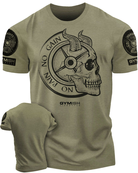 027. No Pain No Gain Workout T-Shirt - Gymish - - #Gym Shirts# - - #Workout T-Shirts#