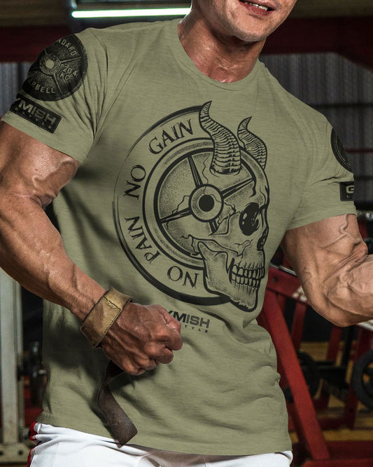 027. No Pain No Gain Workout T-Shirt - Gymish - - #Gym Shirts# - - #Workout T-Shirts#