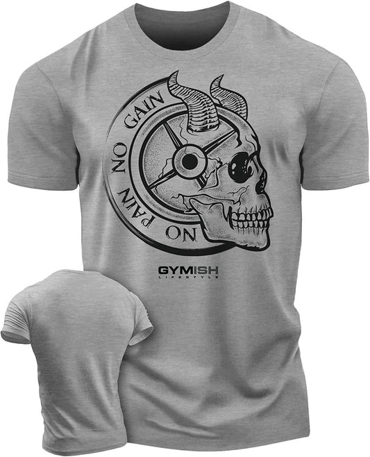 027. No Pain No Gain Workout T-Shirt - Gymish - - #Gym Shirts# - - #Workout T-Shirts#