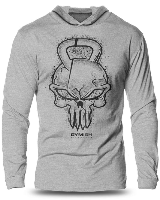 028- Gym Reaper Lightweight Long Sleeve Hooded T-shirt for Men - Gymish - - #Gym Shirts# - - #Workout T-Shirts#