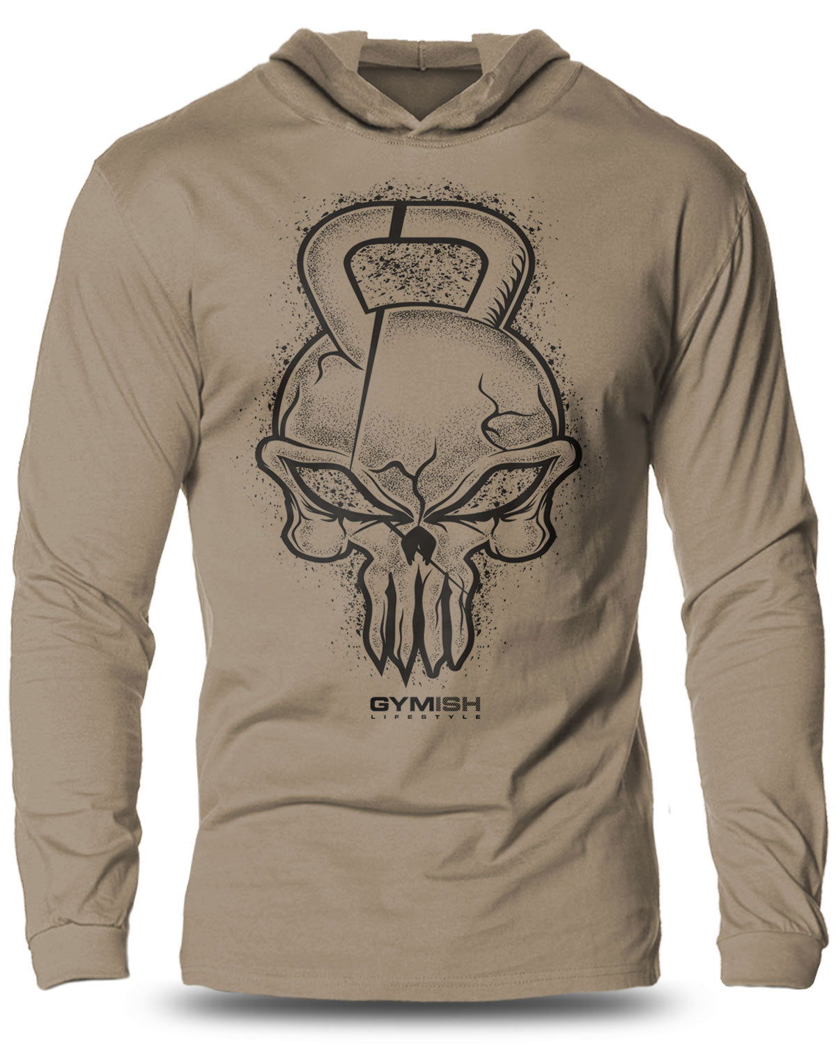 028- Gym Reaper Lightweight Long Sleeve Hooded T-shirt for Men - Gymish - - #Gym Shirts# - - #Workout T-Shirts#