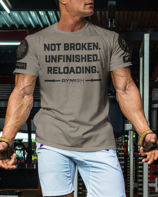 158. Not Broken Funny Motivational Workout Gym T-Shirt for Men T-Shirt GYMISH LIFESTYLE