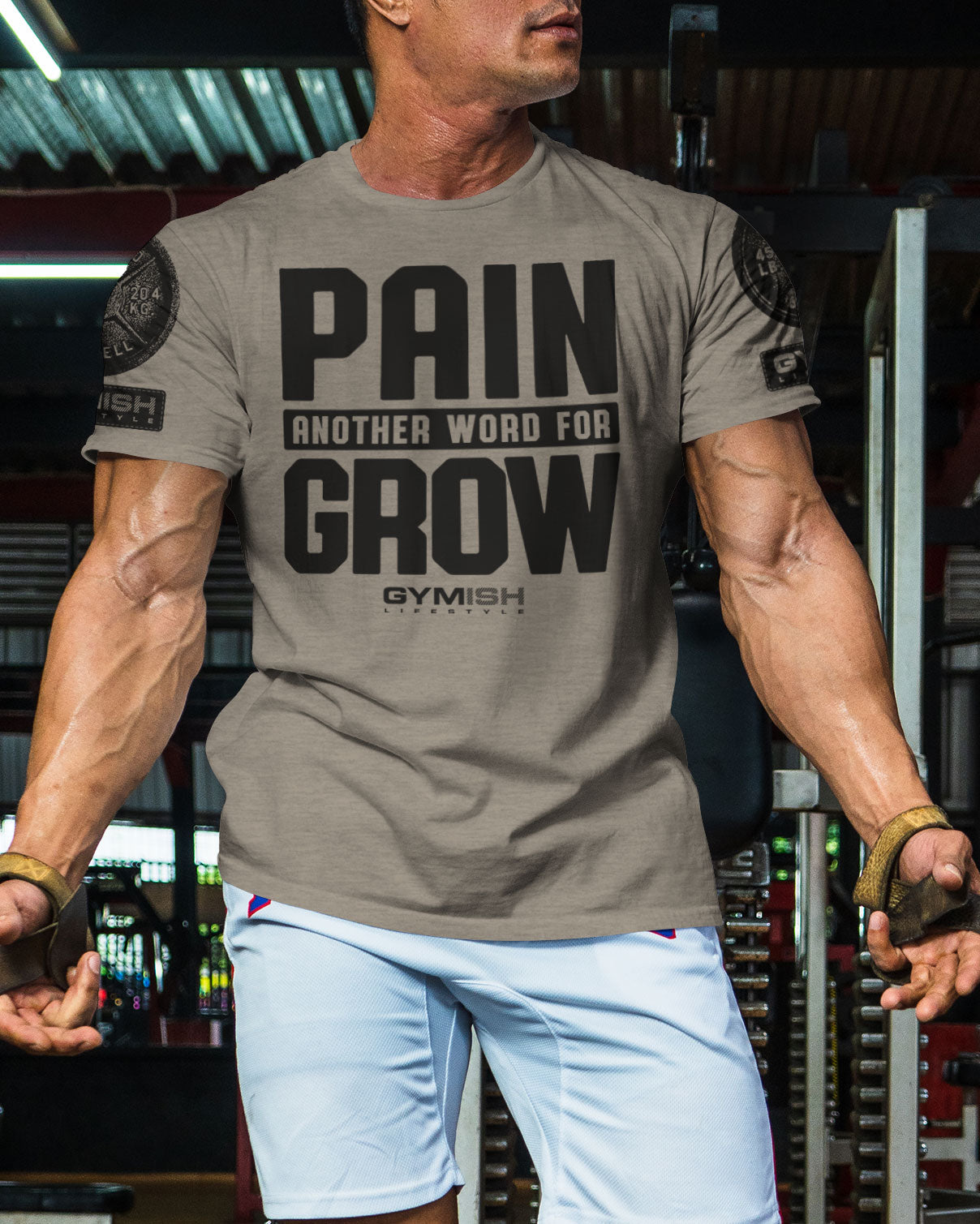 126. Pain for Grow Funny Motivational Workout Gym T-Shirt for Men T-Shirt GYMISH LIFESTYLE