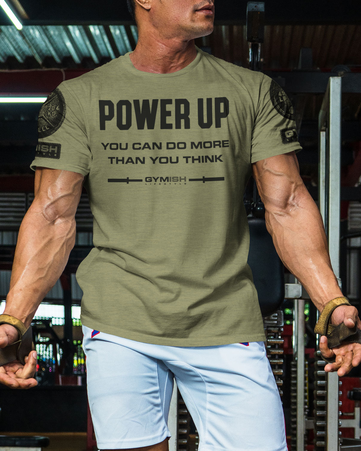 112. Power Up Funny Motivational Workout Gym T-Shirt for Men T-Shirt GYMISH LIFESTYLE