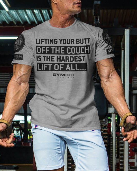 081. Hardest Lift Weightlifting Workout Gym T-Shirt for Men T-Shirt GYMISH LIFESTYLE