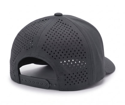 GYMISH Dumbbell Gym Hat for Men, Weight Plate Patch Snapback, 6 Panel Laser Vented Workout Cap