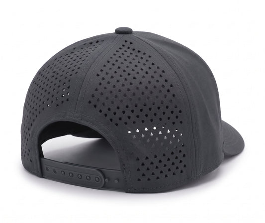 GYMISH Dumbbell Gym Hat for Men, Weight Plate Patch Snapback, 6 Panel Laser Vented Workout Cap