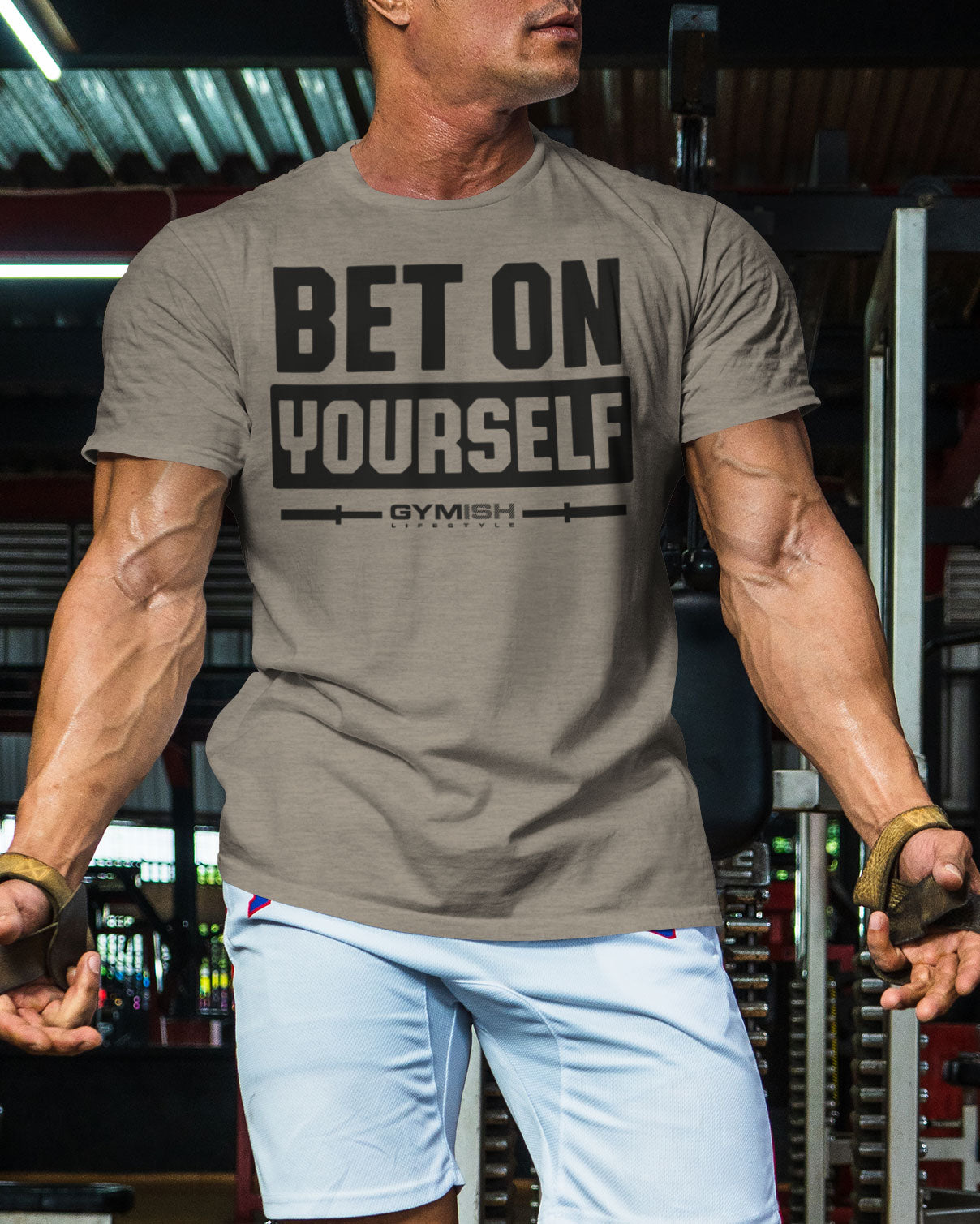 117. Bet On Yourself Funny Motivational Workout Gym T-Shirt for Men T-Shirt GYMISH LIFESTYLE