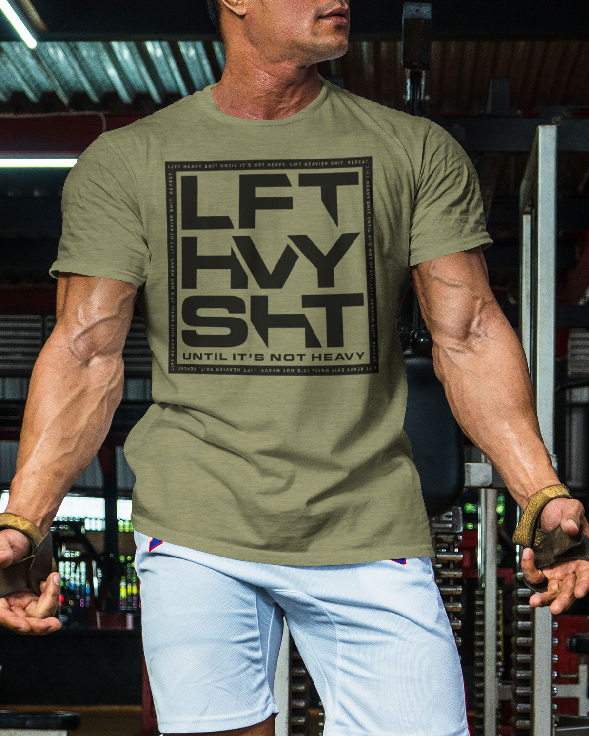 119. Lift Heavy SHT Funny Motivational Workout Gym T-Shirt for Men T-Shirt GYMISH LIFESTYLE