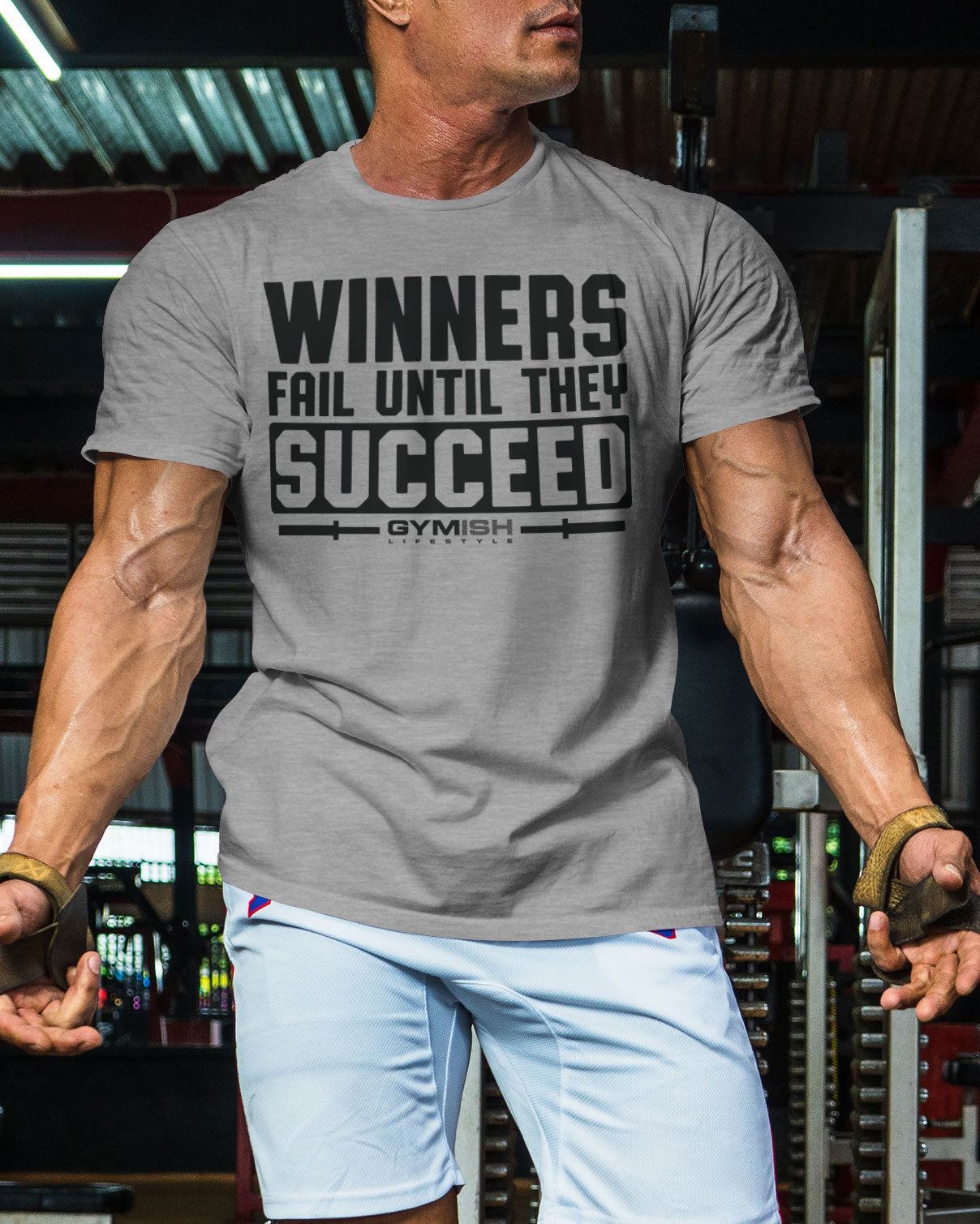 116. Winners Fail Funny Motivational Workout Gym T-Shirt for Men T-Shirt GYMISH LIFESTYLE