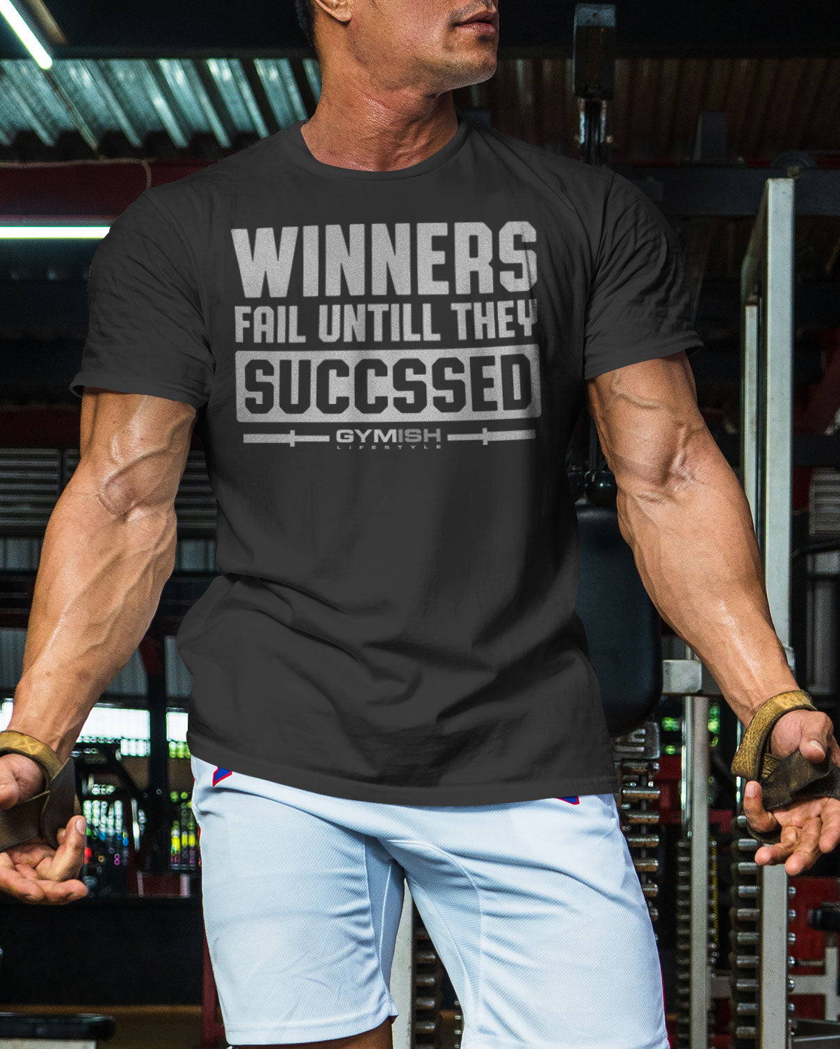 116. Winners Fail Funny Motivational Workout Gym T-Shirt for Men T-Shirt GYMISH LIFESTYLE