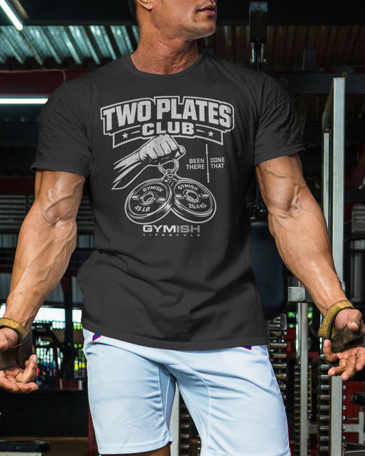 153. Two Plates Funny Motivational Workout Gym T-Shirt for Men T-Shirt GYMISH LIFESTYLE