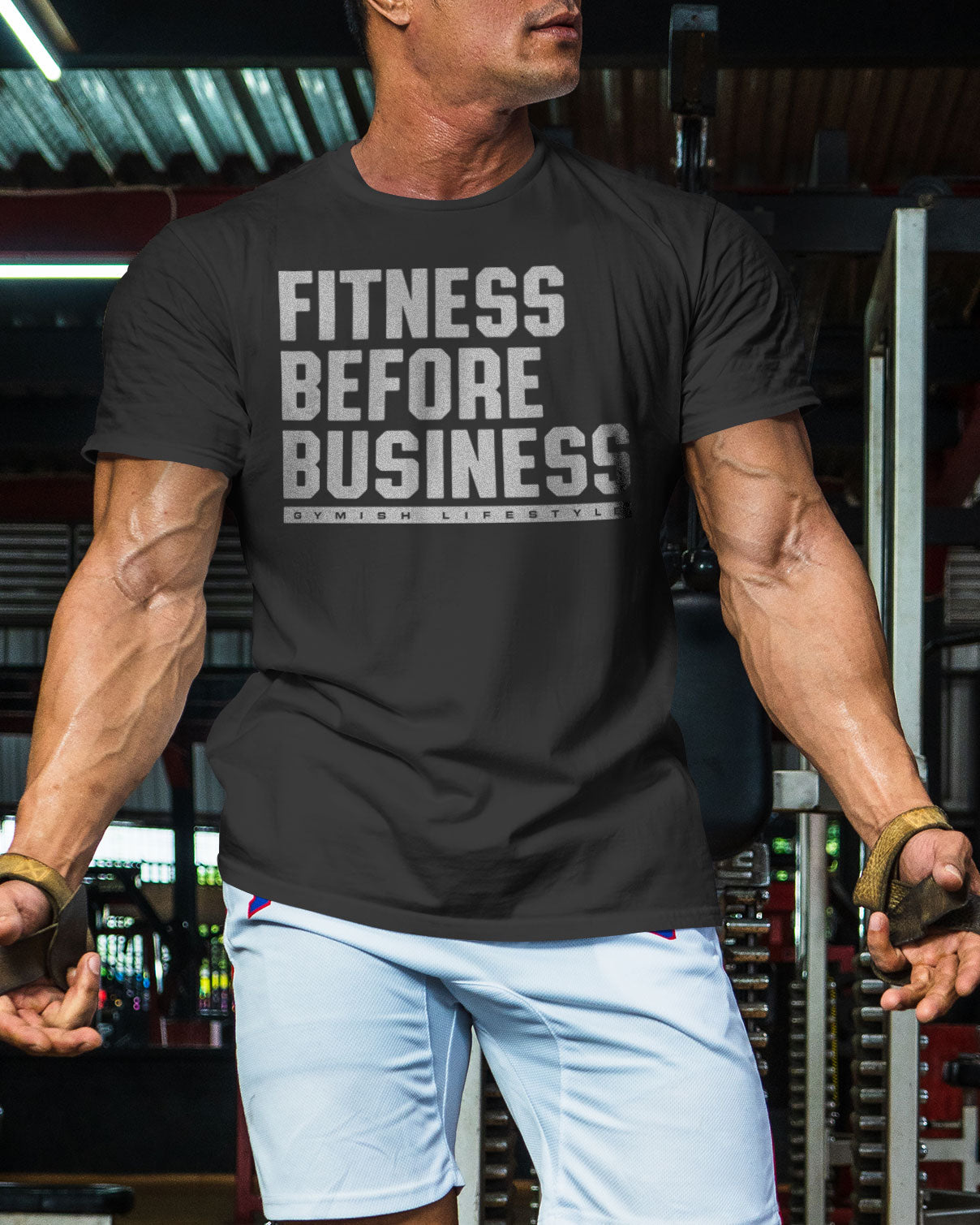 110. Fitness Before Business Funny Motivational Workout Gym T-Shirt for Men T-Shirt GYMISH LIFESTYLE