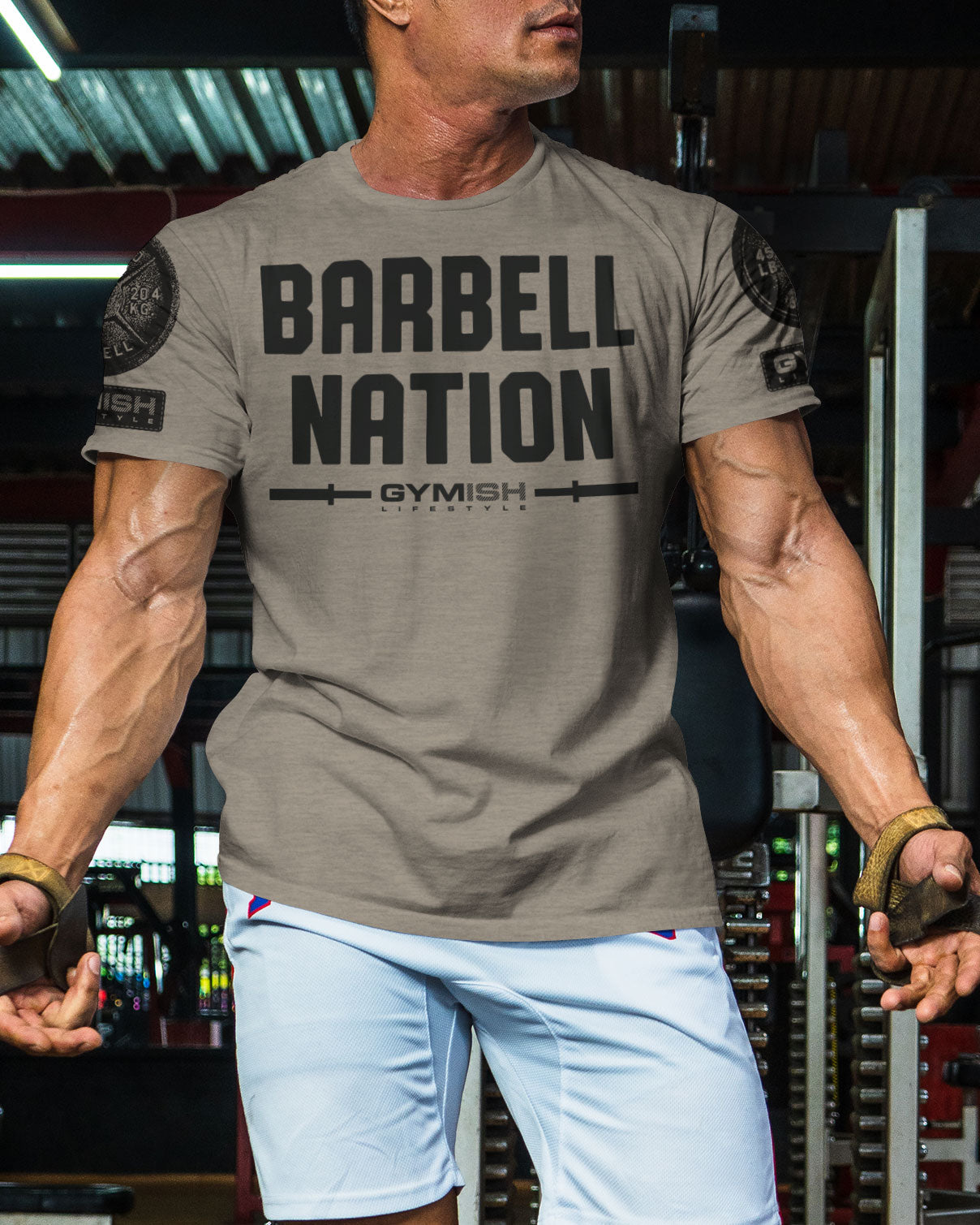 106. Barbell Nation Funny Motivational Workout Gym T-Shirt for Men T-Shirt GYMISH LIFESTYLE